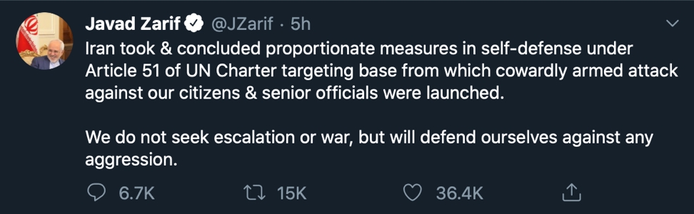 zarif statement